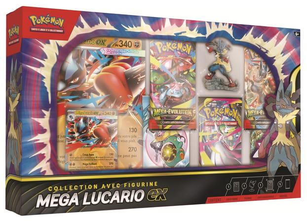 Pokmon TCG: Collection with Mega Lucario-ex Figure French Version Pokmon TCG: Collection with Mega Lucario-ex Figure French Version