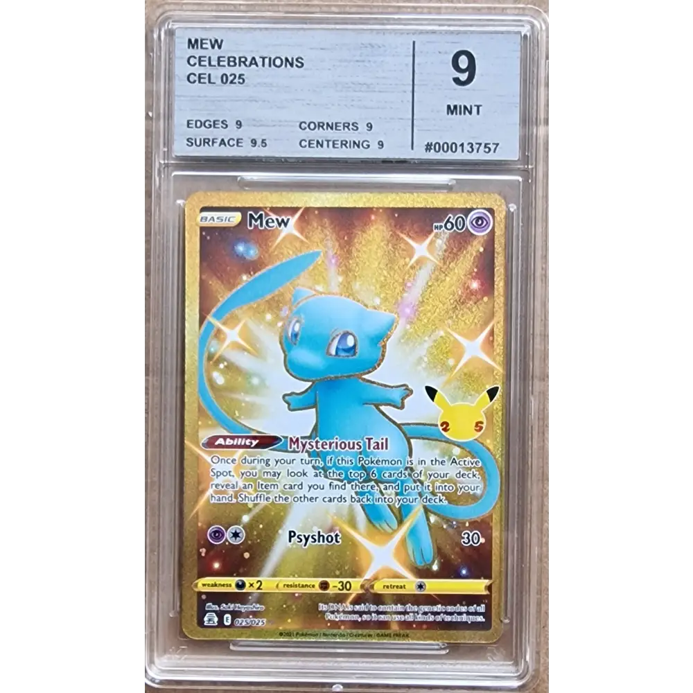 Graded Card 9 Mew GOLD (CEL 025) Celebrations - English Pokémon