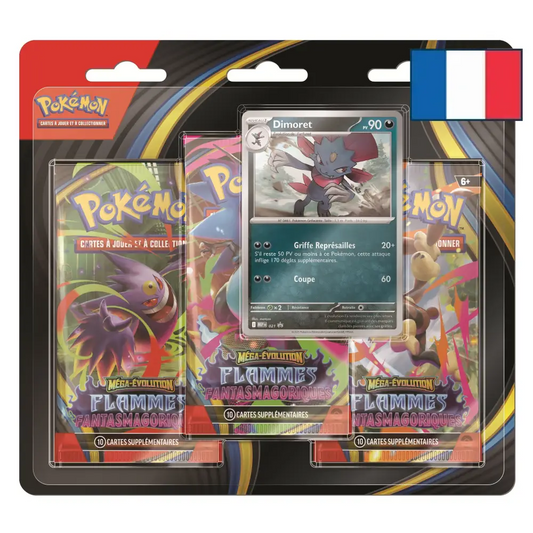 Tripack 3 Boosters ME02 Flammes Fantasmagoriques (Farfuret ou Dimoret) – Version FR Dimoret
