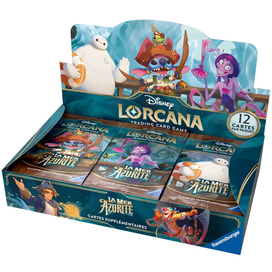 Display de boosters Disney Lorcana du catalogue Poke-Geek illustrant une partie de Pack Rush