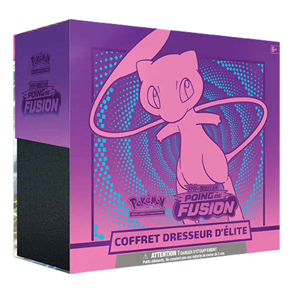 Real Poke-Geek product packshot of a Pokémon Fusion Strike Elite Trainer Box illustrating Weakness, Resistance and damage
