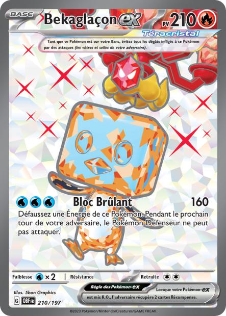 Ultra - Pokemon - Flammes Obsidiennes - Bekaglaçon ex 210/197 - Poke-Geek