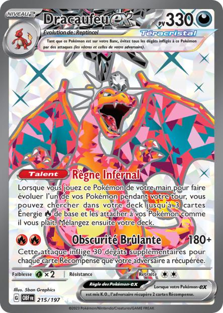 Ultra - Pokemon - Flammes Obsidiennes - Dracaufeu ex 215/197 - Poke-Geek