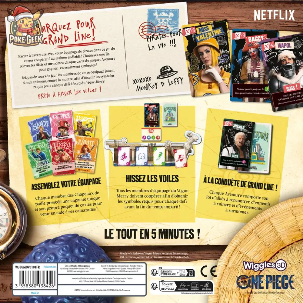 5 Minutes: One Piece – Jeu de société coopératif en temps réel - Poke-Geek