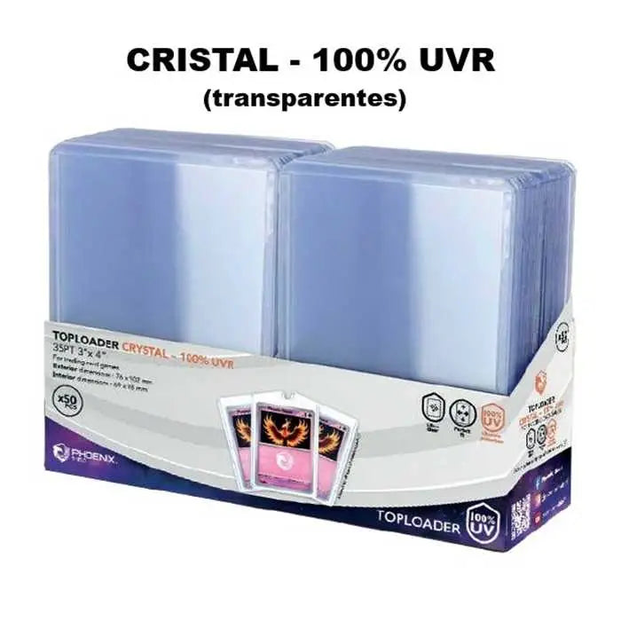 50 TopLoaders 3’’x4’’ (35pt) CRYSTAL – 100% Anti-UVR – Phoenix Shield