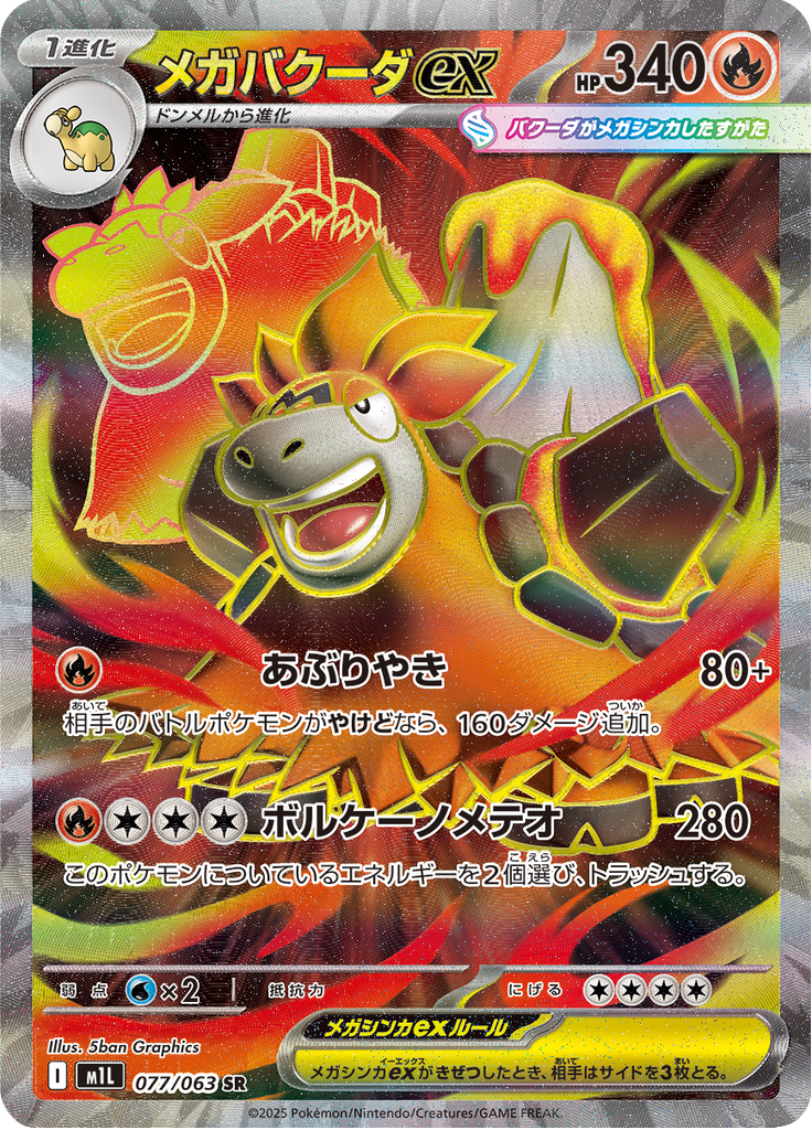 Vue agrandie de Mega Camerupt ex, carte 077/063