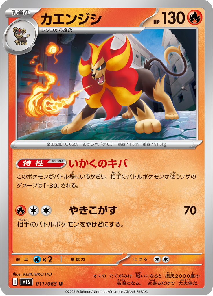 Vue agrandie de Pyroar, carte 011/063