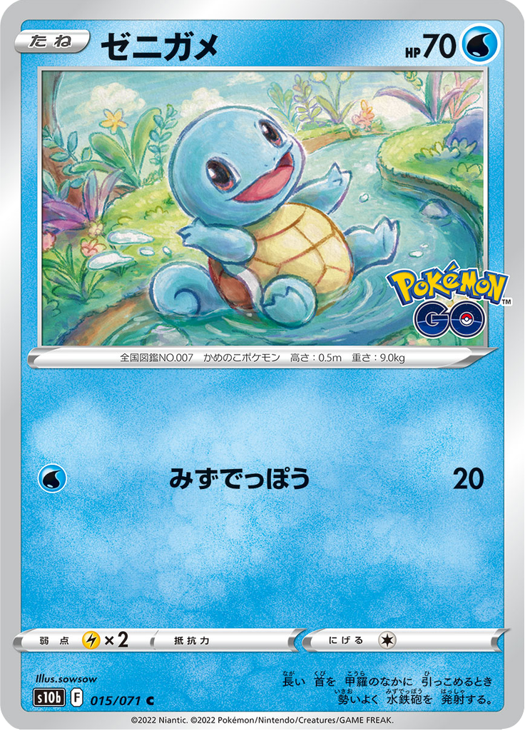 Vue agrandie de Squirtle, carte 015/071