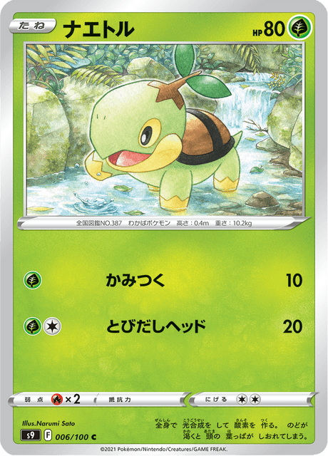 Enlarged view of Turtwig, card 006/100