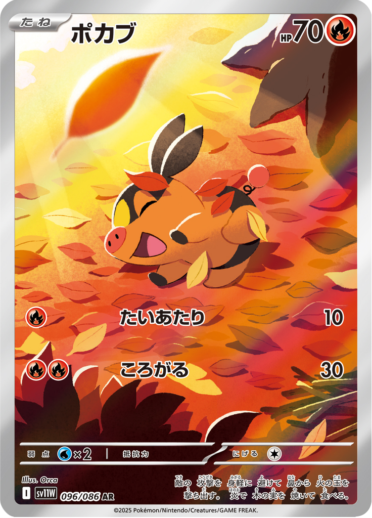 Vue agrandie de Tepig, carte 096/086