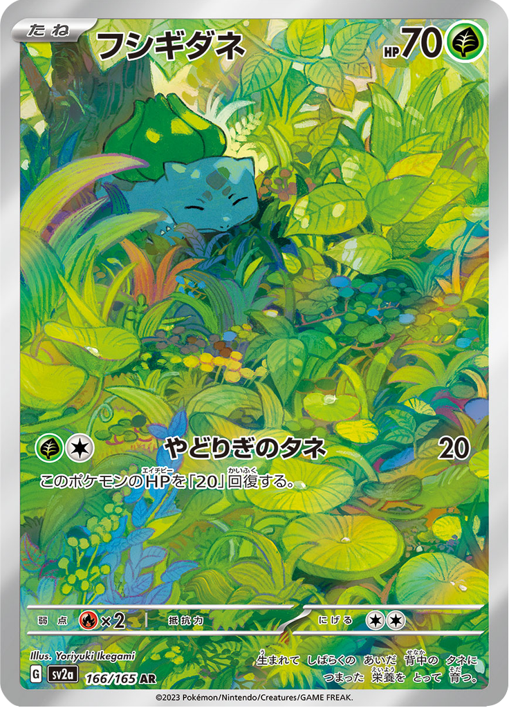 Vue agrandie de Bulbasaur, carte 166/165