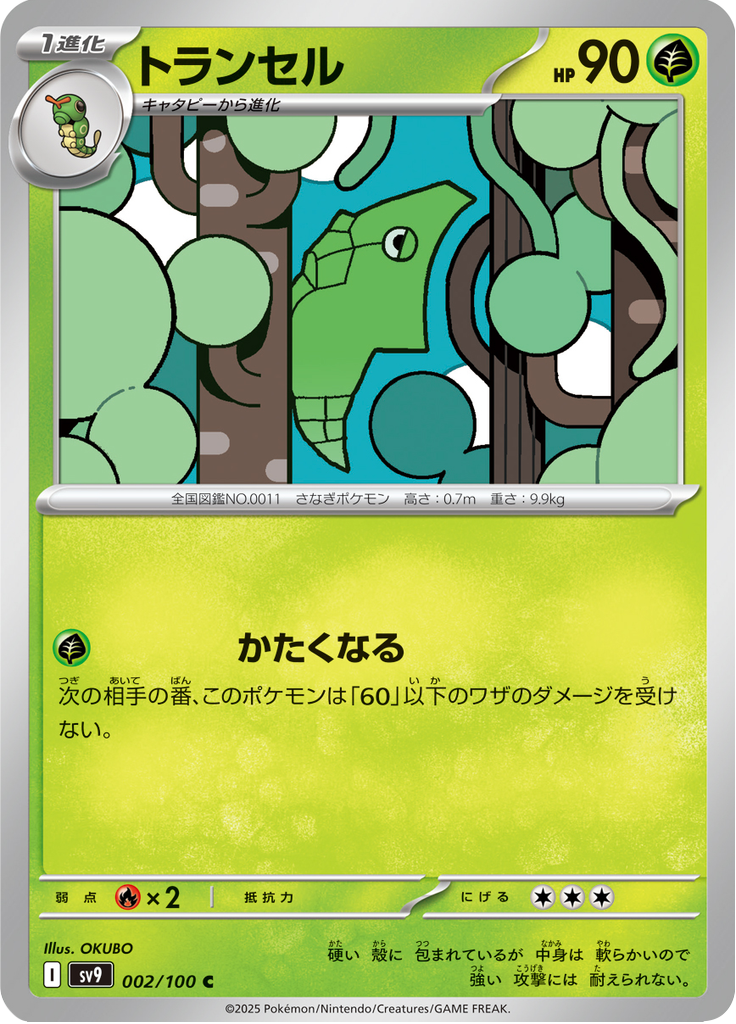Vue agrandie de Metapod, carte 002/100