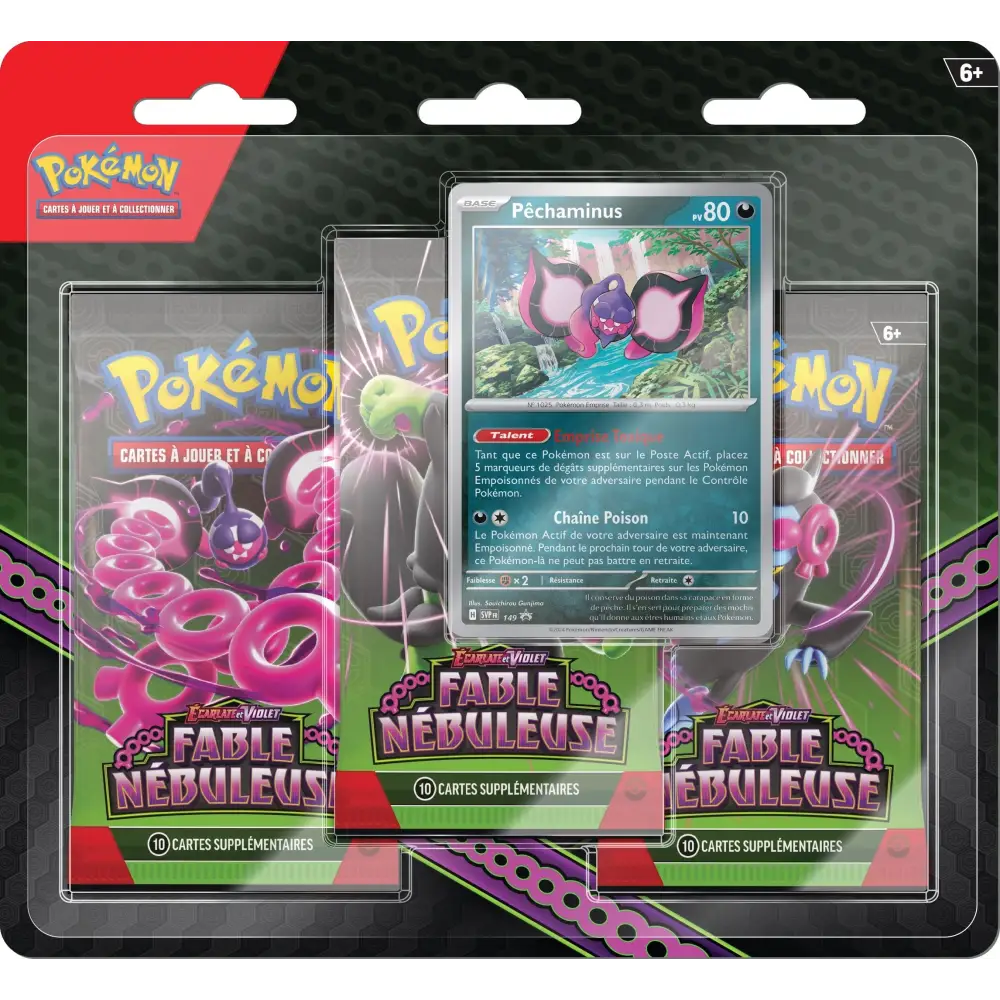 Blister Pokémon – 3 Boosters Fable Nébuleuse EV6.5 – Promo Pêchaminus – Français - Poke-Geek