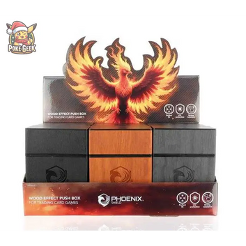 Boîte Range-Cartes Effet Bois – Phoenix Shield (1 unité / Modèle aléatoire)