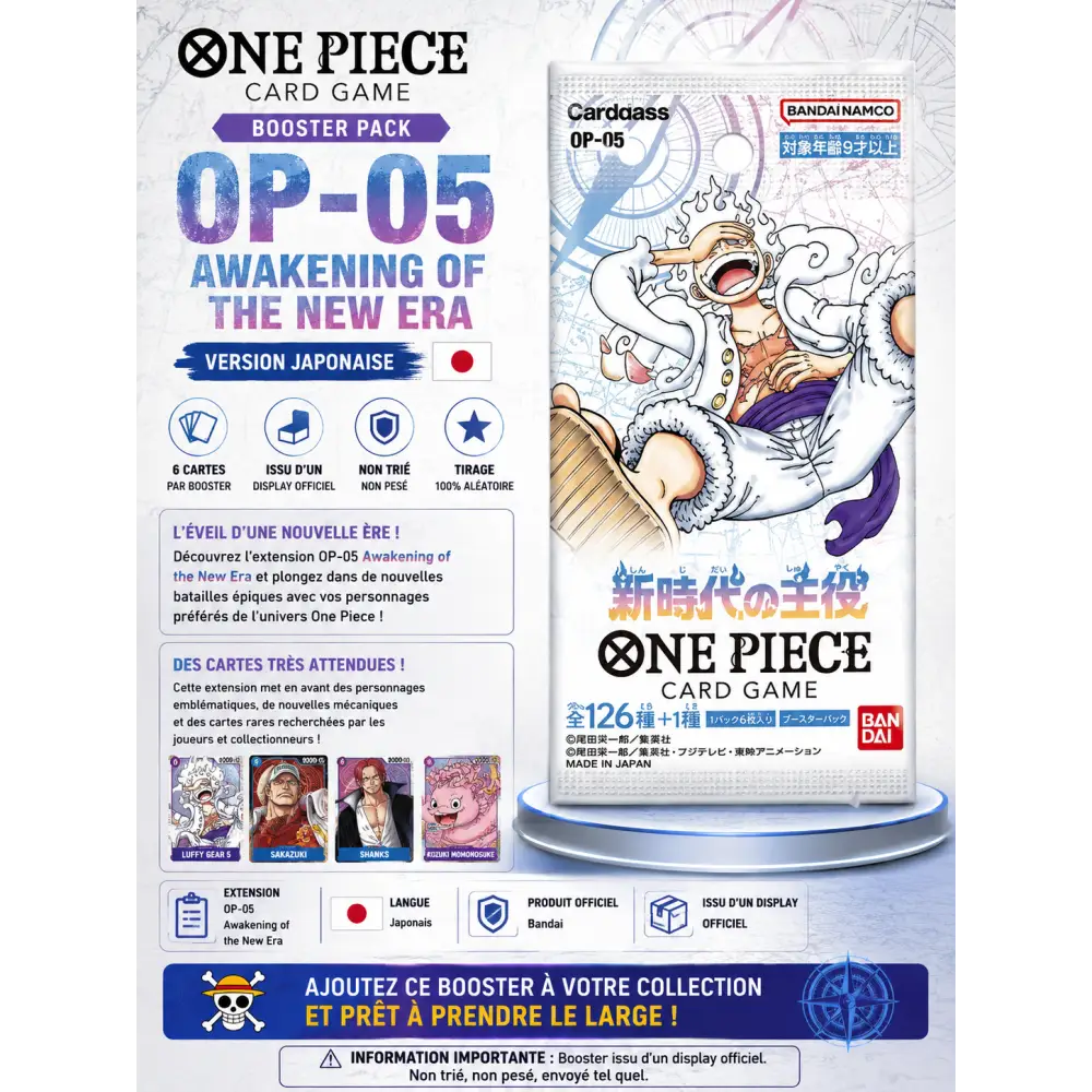 Booster One Piece OP-05 Awakening of the New Era – Japonais - Poke-Geek