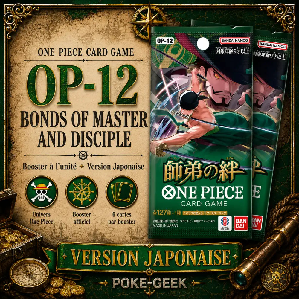 Booster One Piece OP-12 Bonds of Master and Disciple – Japonais - Poke-Geek