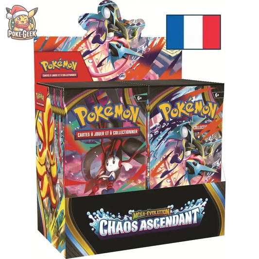 Bundle Display Pokémon ME04 Chaos Ascendant FR + Boîte Acrylique Phoenix Shield - Poke-Geek