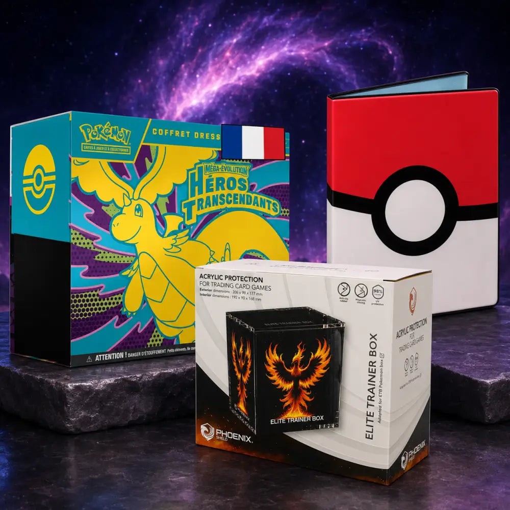 Bundle ETB Pokémon ME2.5 + Acrylique + Portfolio Pokéball – FR - Poke-Geek