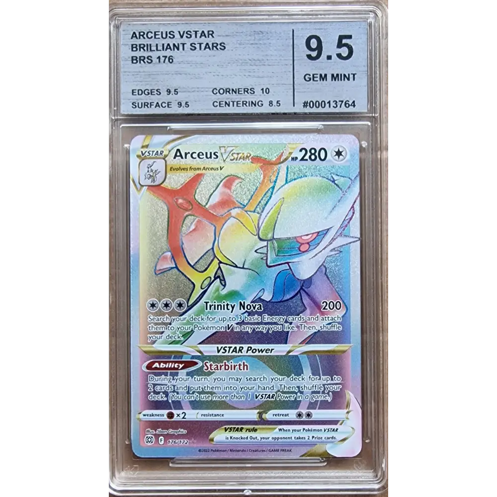 Carte Gradé 9.5 - Arceus Rainbow VSTAR (BRS 176) BRILLIANT STARS - Anglais - Poke-Geek