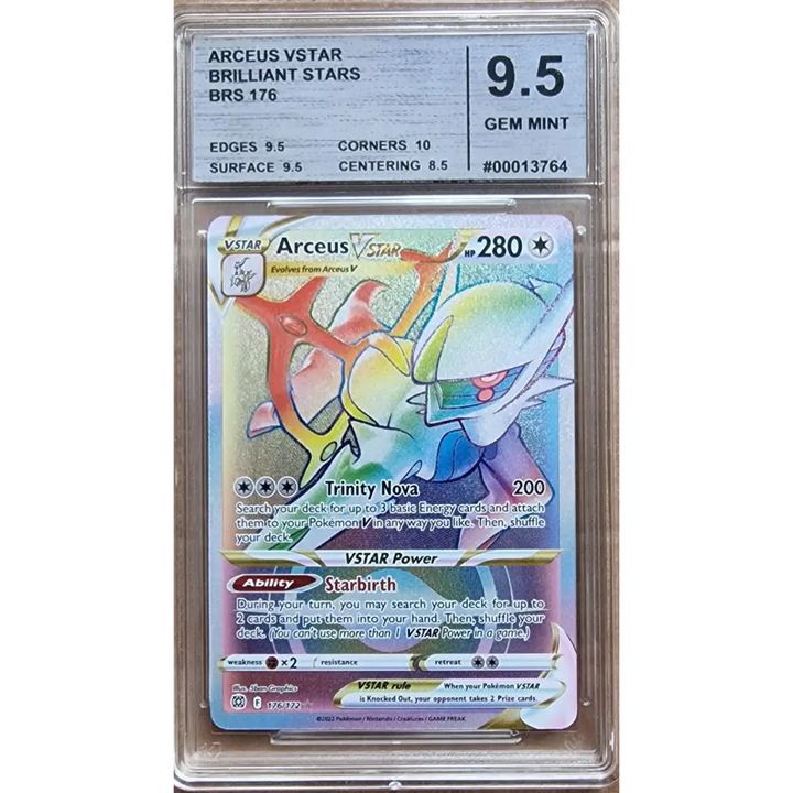 Carte Gradé 9.5 - Arceus Rainbow VSTAR (BRS 176) BRILLIANT STARS - Anglais