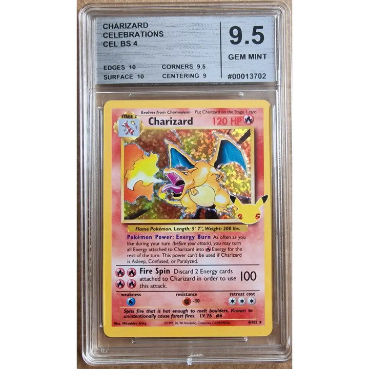 Carte Gradé 9.5 - Dracaufeu (CEL BS 4) Célébrations - Charizard - Anglais