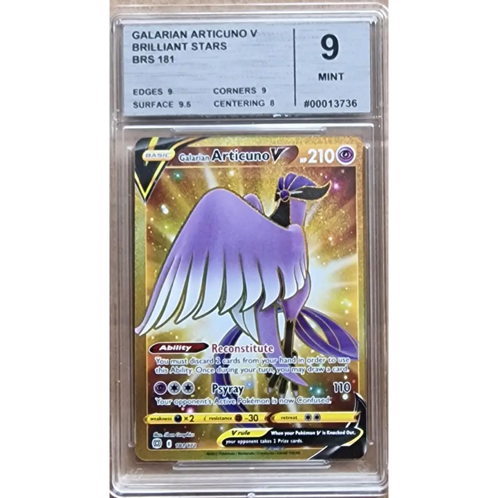 Carte Gradé 9 - Artikodin de Galar V (BRS 181) Stars Étincelantes - Anglais