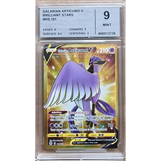 Grade 9 Card - Galarian Articuno V (BRS 181) Brilliant Stars - English