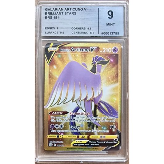 Grade 9 Card - Galarian Articuno V (BRS 181) Brilliant Stars - English