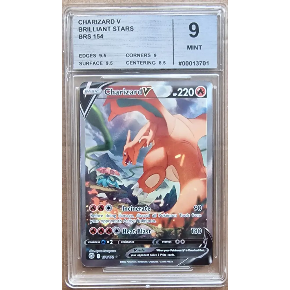 Carte Gradé 9 - Dracaufeu V (BRS 154) Stars Étincelantes - ANGLAIS - Poke-Geek
