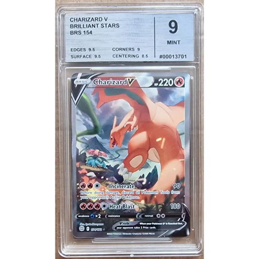 Grade 9 Card - Charizard V (BRS 154) Sparkling Stars - ENGLISH