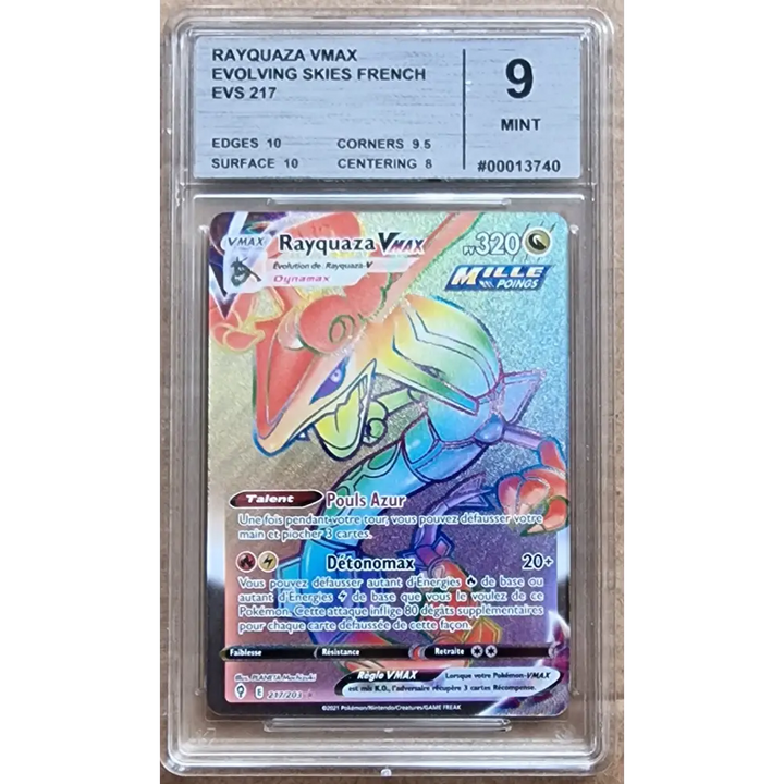 Carte Gradé 9 - Rayquaza VMAX (EVS 217) Évolution Céleste - FR