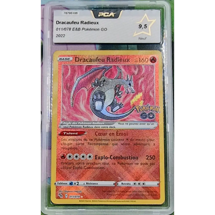 Carte gradé PCA 9.5 - Dracaufeu Radieux (PGO 011) Pokémon GO - FR
