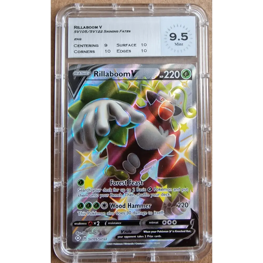 Graded Card - Rillaboom V - SV105/122 - Radiant Destinies - MTG 9.5 - English