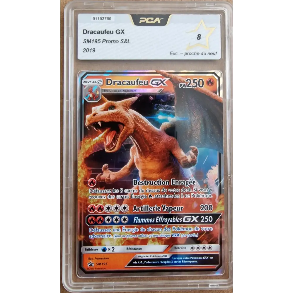 Carte Gradée PCA 8 - Dracaufeu GX - SM195 S&L - 2019 - Poke-Geek