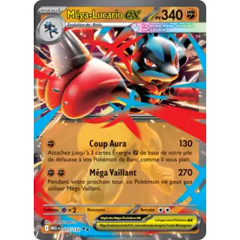 Carte Pokémon Méga-Lucario ex 077/132 – Méga-Évolution (Double rare)