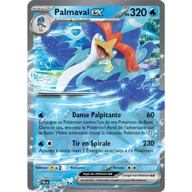 Carte Pokémon Palmaval ex 052/193 – EV Évolutions à Paldea (Paldea Evolved) - Poke-Geek