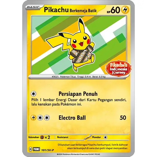 ⚡ Carte Promo Pokémon 101/SV-P – Pikachu Berkemeja Batik [Version Indonésienne] - Poke-Geek