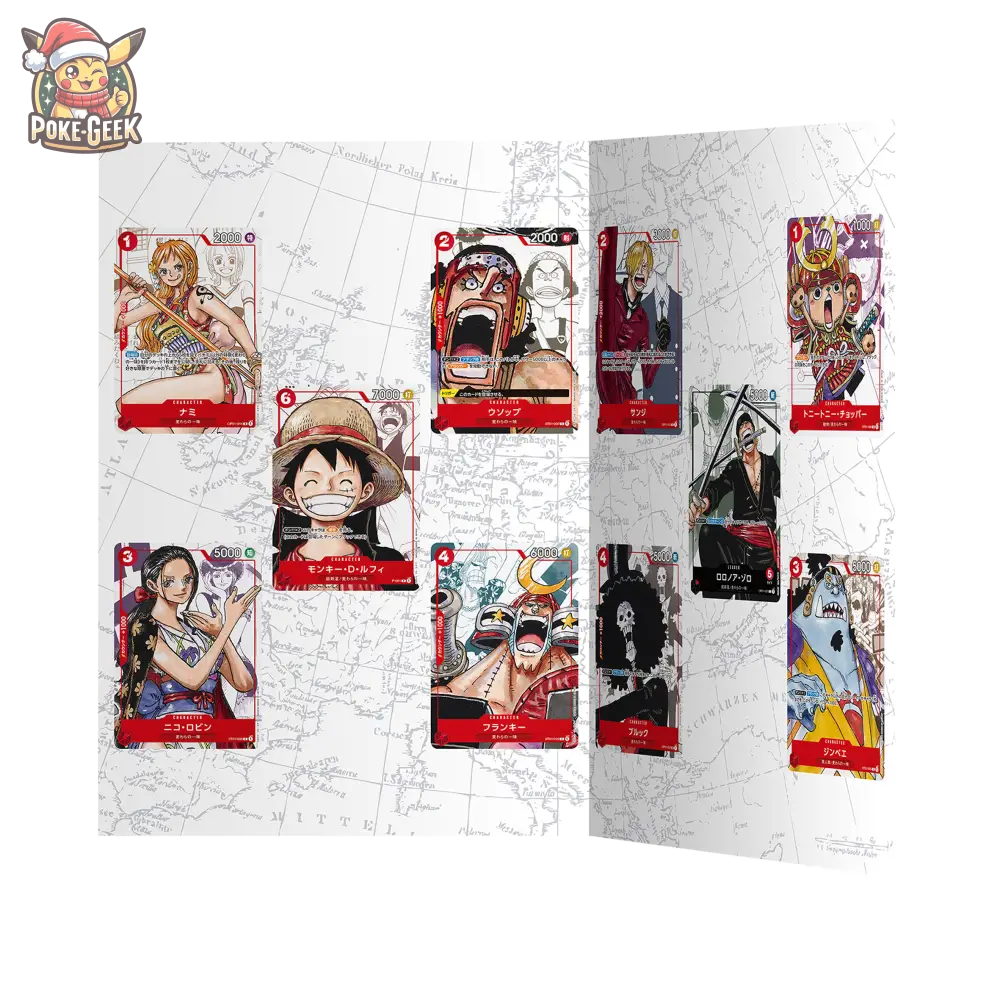 Vue d’ensemble des 10 cartes manga de la collection One Piece 25 ans