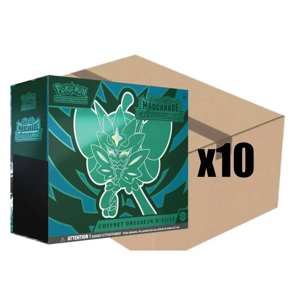 Case De 10 Coffrets Dresseur D’élite Ev06 Mascarade Crépusculaire Fr Case Etb