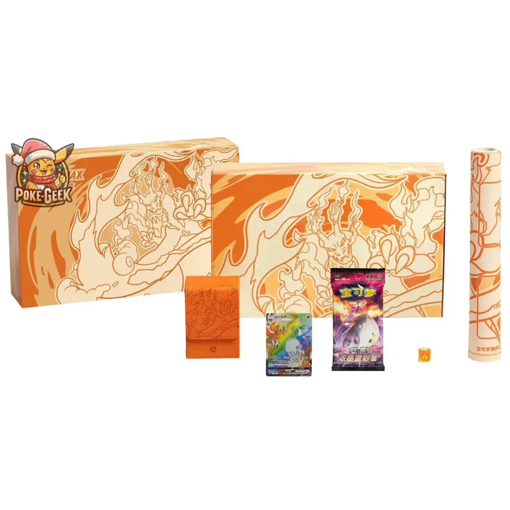 Coffret Collector Pokémon – Dracaufeu VMAX (Battle Set Gift Box – Édition Chinoise) - Poke-Geek
