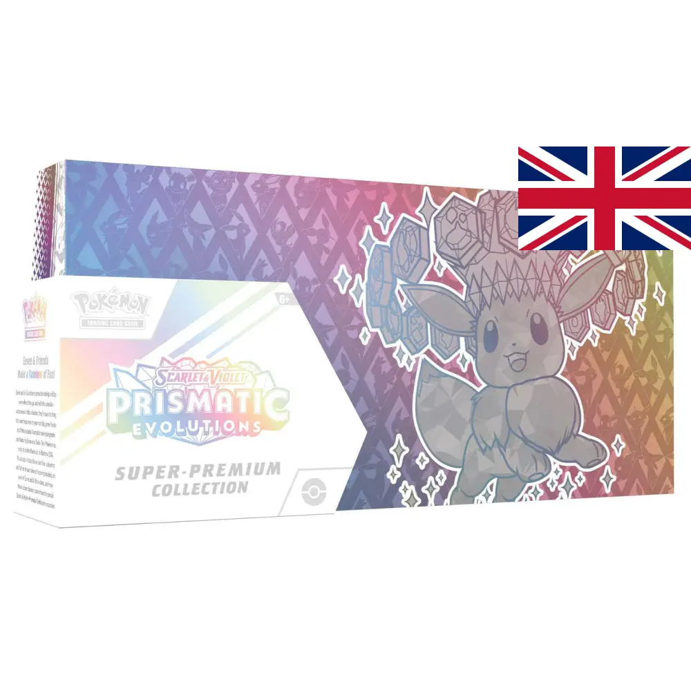 🚩 Coffret Pokémon Collection Super-Premium – Écarlate et Violet 08.5 : Évolutions Prismatiques (Version Anglaise 🇬🇧) - Poke-Geek