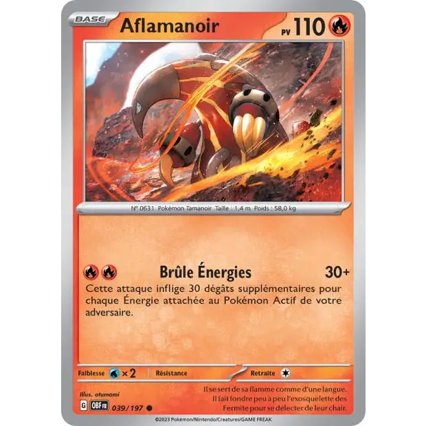 Commune - Pokemon - Flammes Obsidiennes - Aflamanoir 39/197 - Poke-Geek