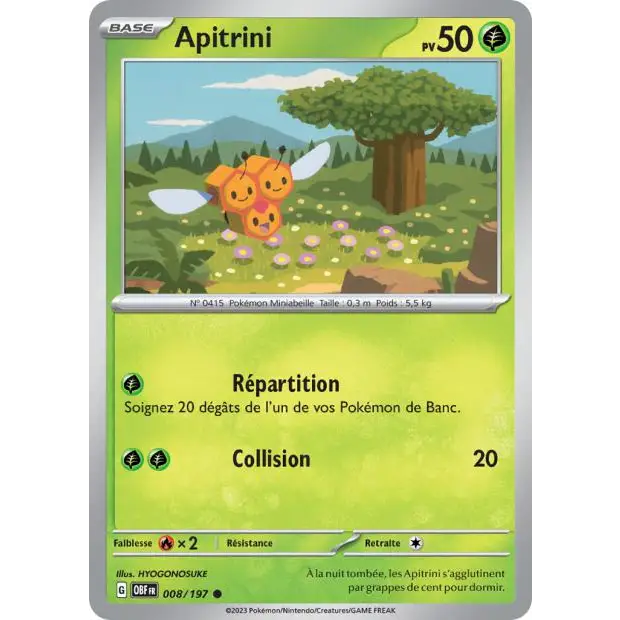 Commune - Pokemon - Flammes Obsidiennes - Apitrini 8/197 - Poke-Geek