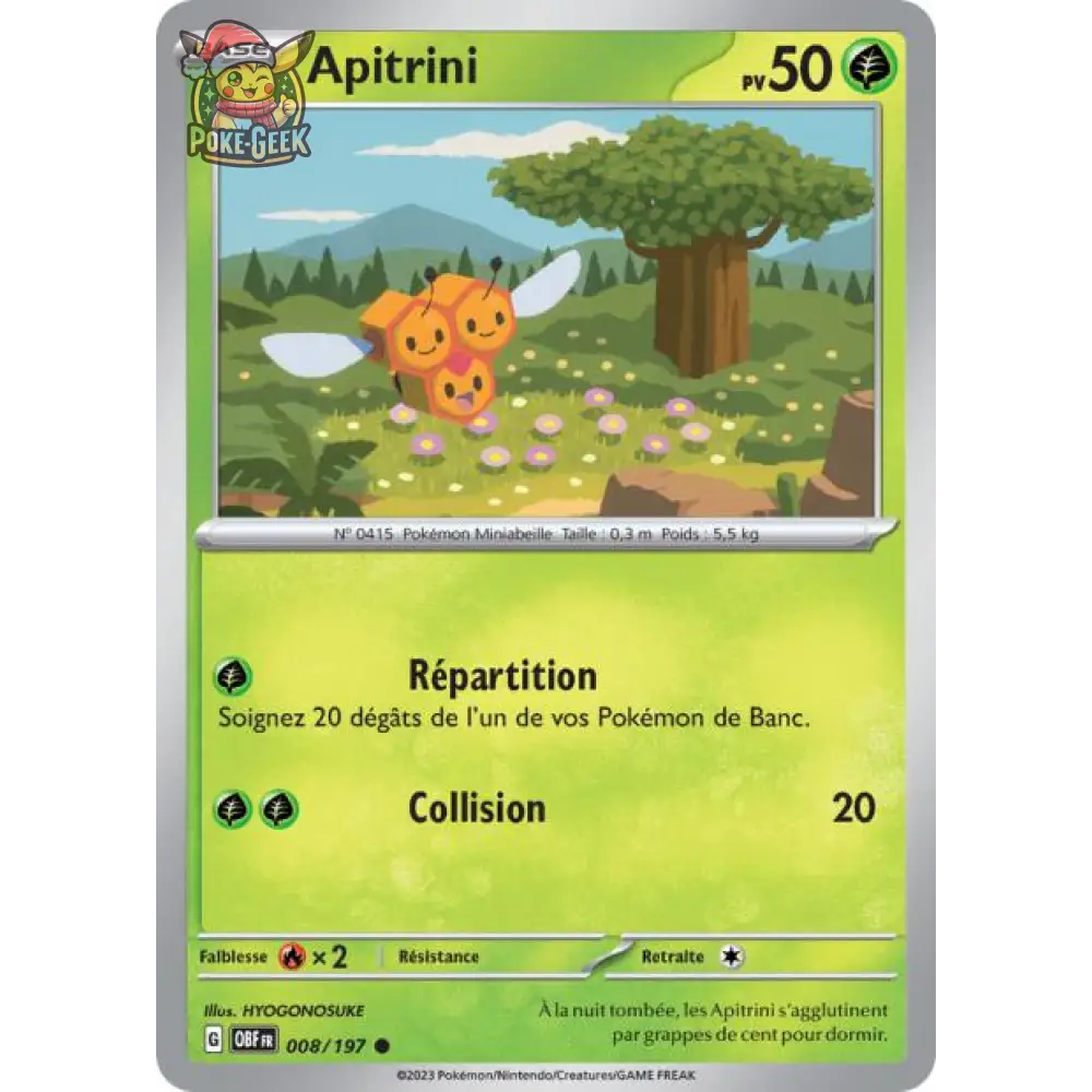 Commune - Pokemon - Flammes Obsidiennes - Apitrini 8/197 - Poke-Geek