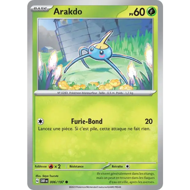 Commune - Pokemon - Flammes Obsidiennes - Arakdo 6/197 - Poke-Geek