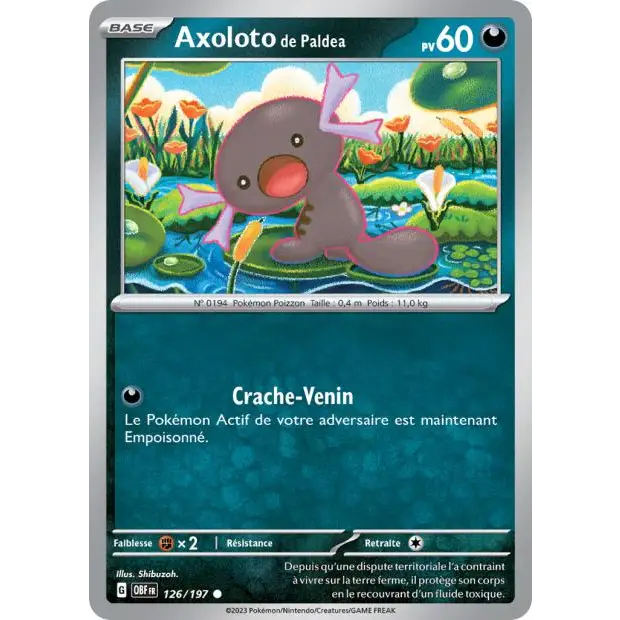 Commune - Pokemon - Flammes Obsidiennes - Axoloto de Paldéa 126/197