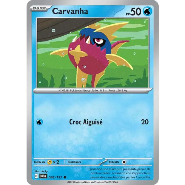 Commune - Pokemon - Flammes Obsidiennes - Carvanha 46/197