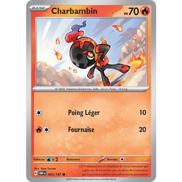 Commune - Pokemon - Flammes Obsidiennes - Charbambin 43/197 - Poke-Geek