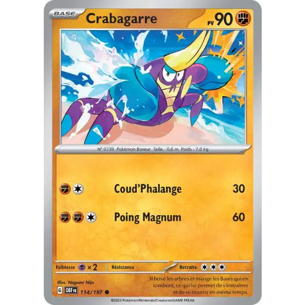 Commune - Pokemon - Flammes Obsidiennes - Crabagarre 114/197