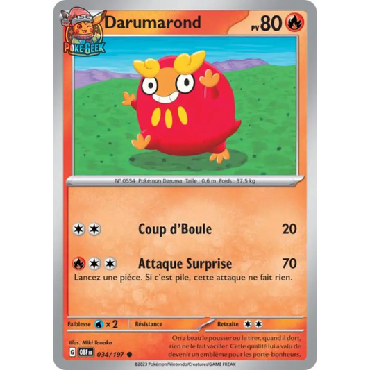 Common - Pokemon - Obsidian Flames - Darumarond 34/197